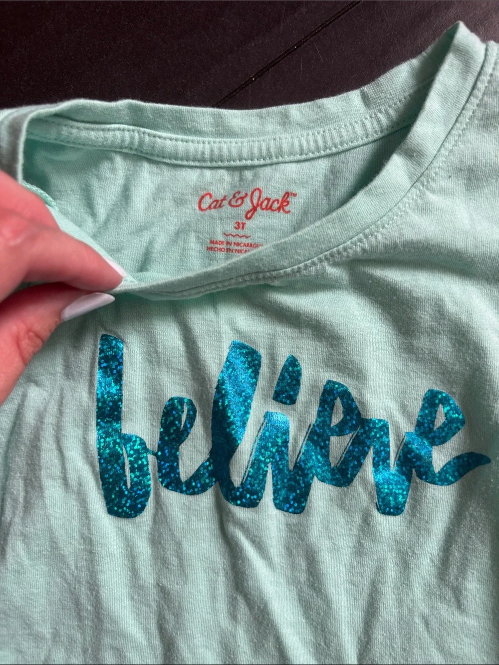 Carter's Red Reindeer Holiday Tee & Mint 'Believe' Long Sleeve Top - Set